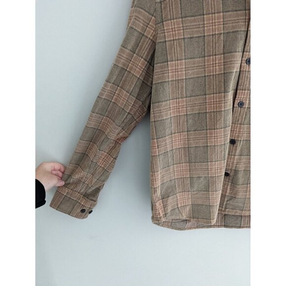 NWOT Express Plaid Stretch Corduroy Button Down Men's Shirt Size M - Picture 3 of 8